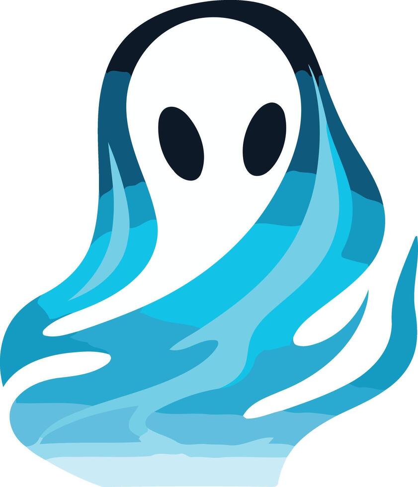 Ghostly Figure With Blue Flame vector