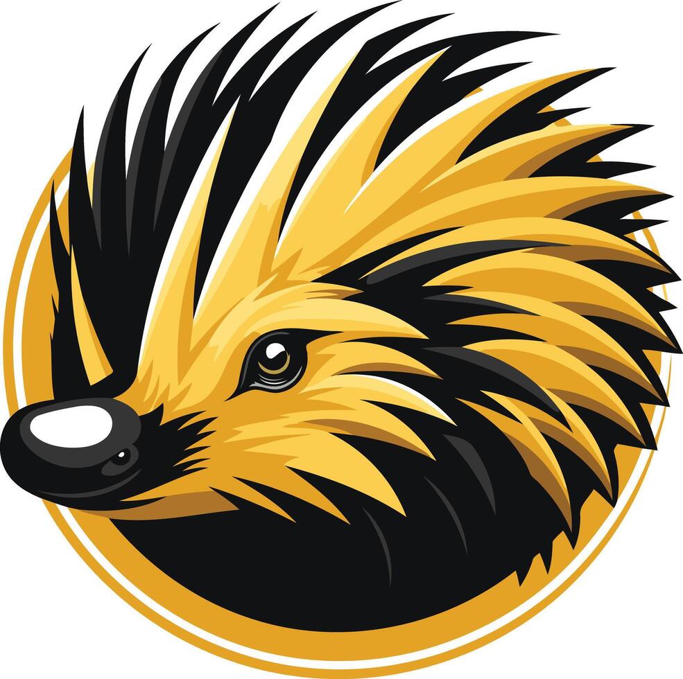 Bold and stylized illustration of a echidna head, perfect for logos, branding, and animal themed designs vector