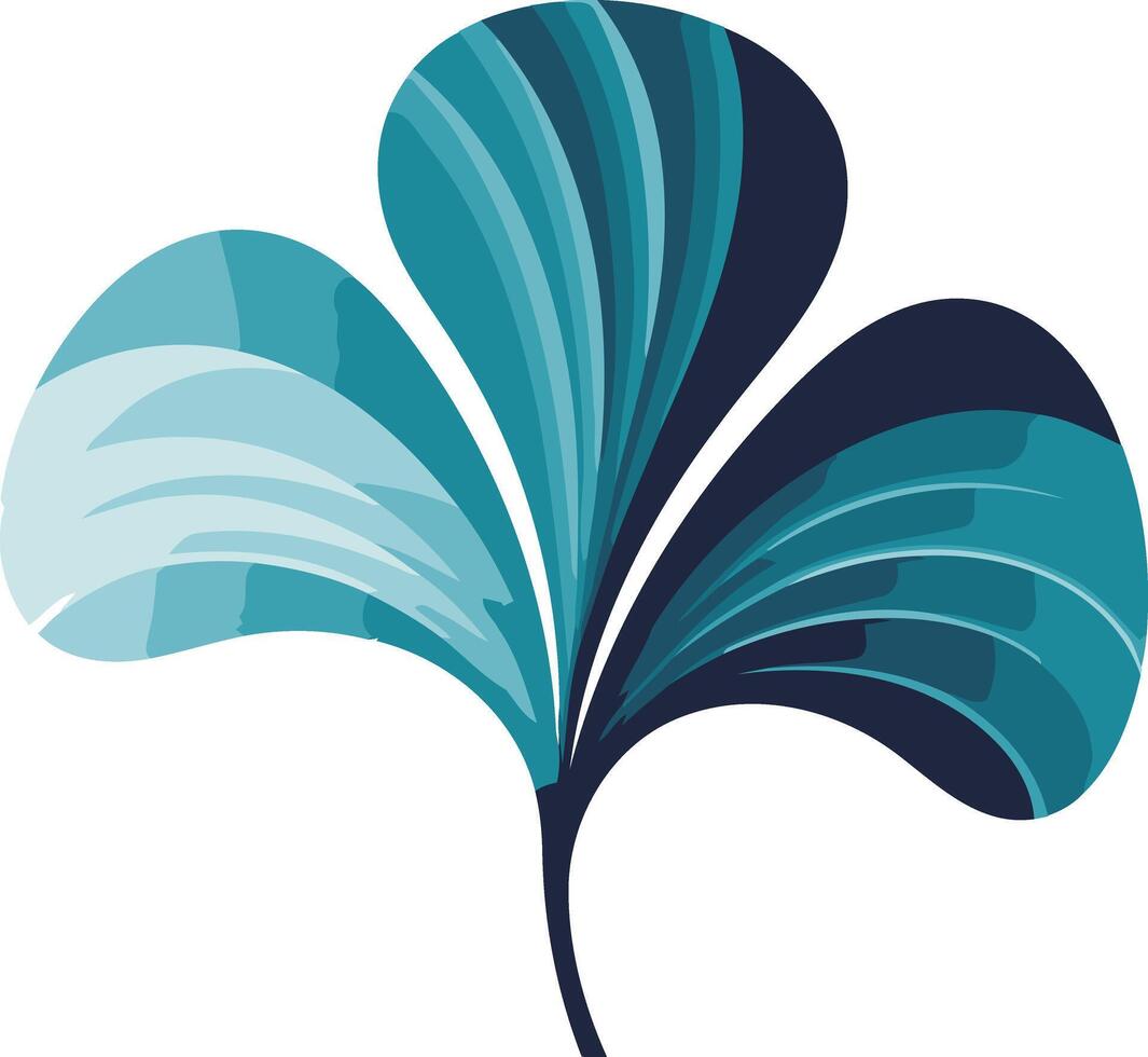 Abstract teal and blue leaf design vector