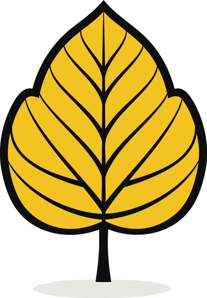 Simple, stylized yellow leaf icon, perfect for eco friendly logos, branding, or website design vector
