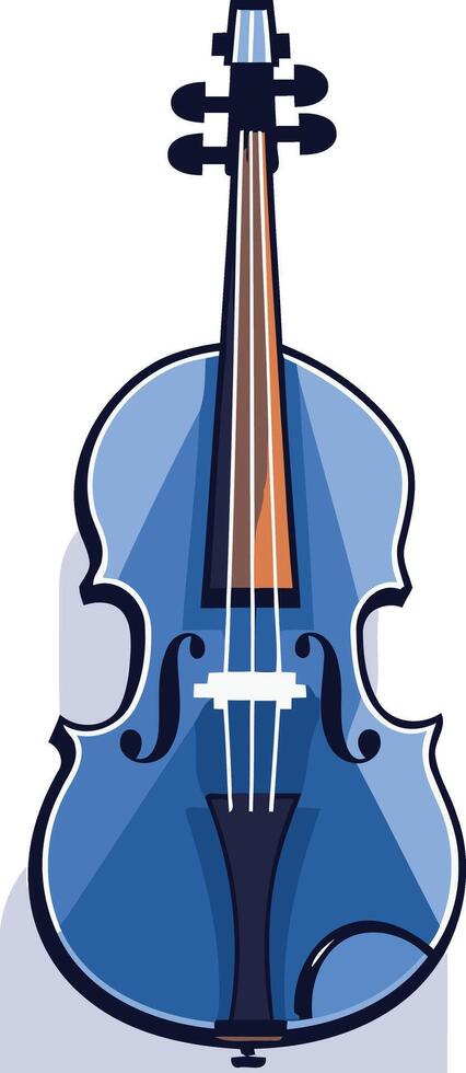 A simple, minimalist illustration of a blue violin, perfect for music related designs, websites, and social media vector