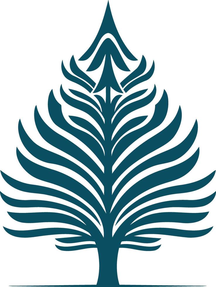 A stylized teal tree design, perfect for nature inspired logos, branding, or environmental themes vector