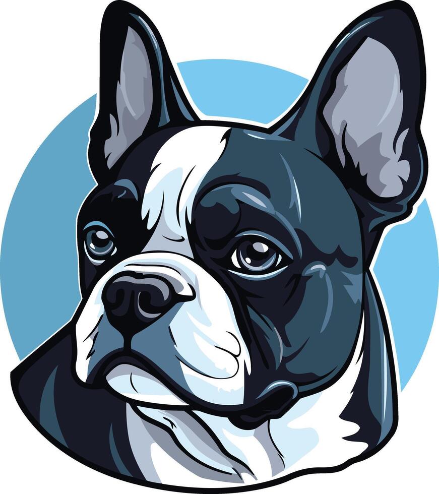 A cute cartoon french bulldog with a playful expression, perfect for pet related designs, social media, and branding vector