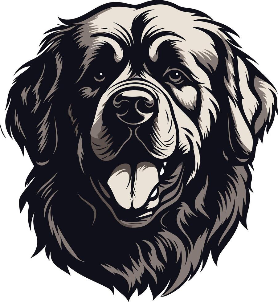 A friendly, detailed illustration of a dog's head, perfect for pet related businesses, brands, or personal projects vector