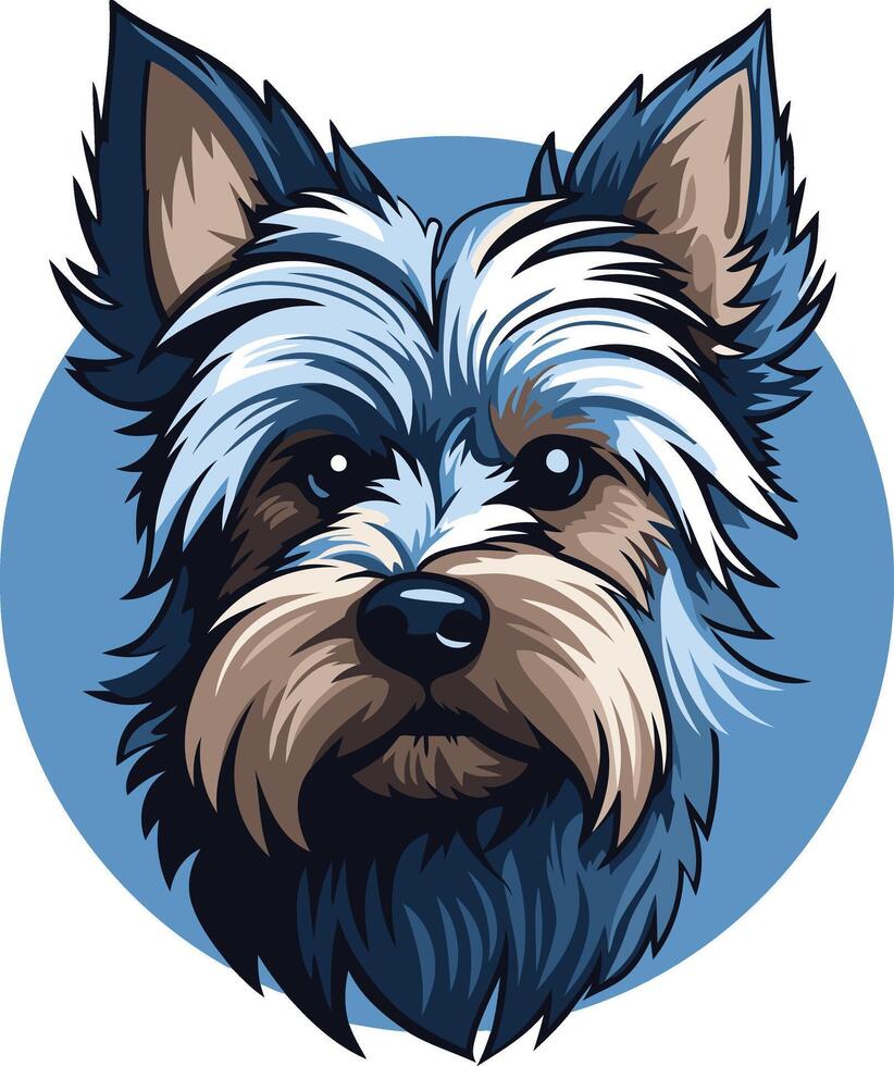 Cute cartoon illustration of a yorkshire terrier dog, perfect for pet related projects, social media, or children's books vector