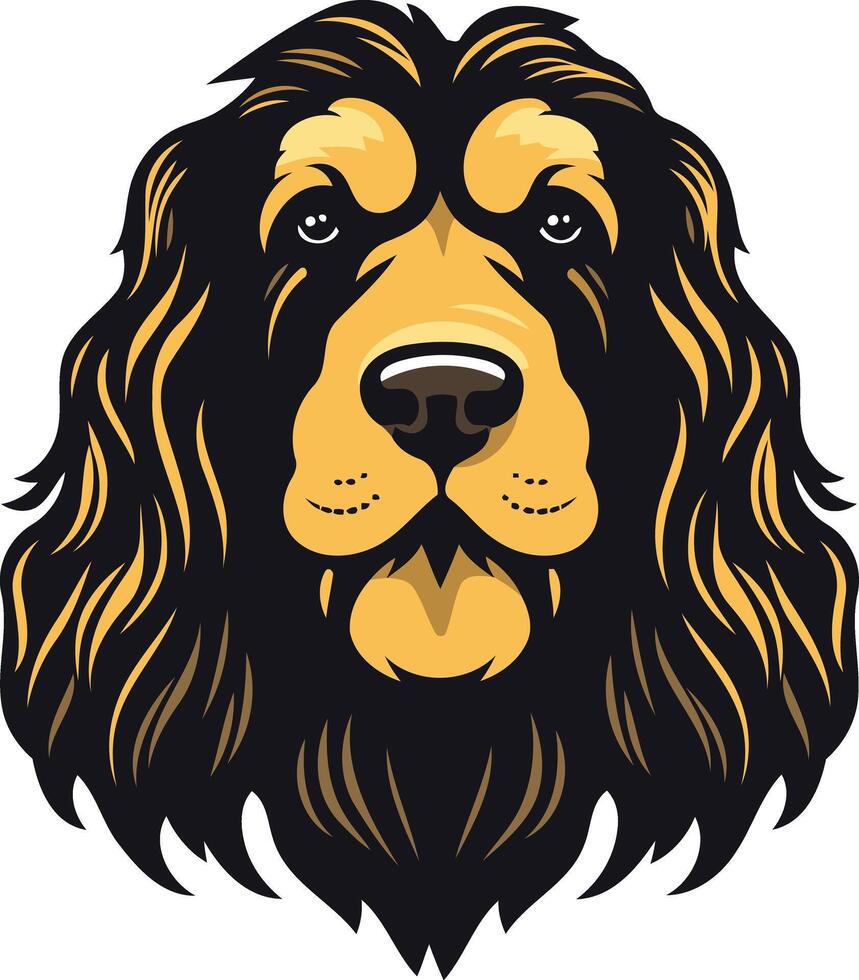 A bold and playful illustration of a cocker spaniel's face, perfect for dog themed designs vector