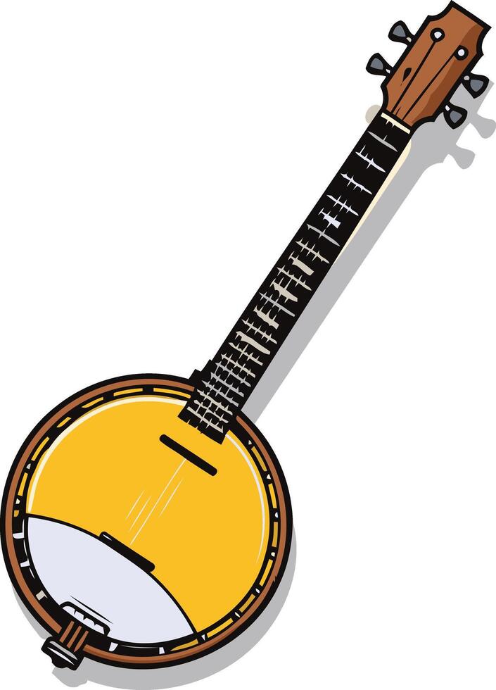 A simple, illustration of a banjo, perfect for use in music related designs, websites, and social media vector