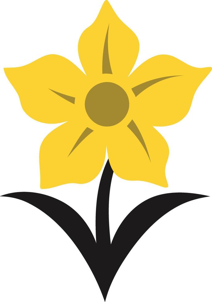 Simple and cheerful, this yellow flower icon is perfect for spring designs, floral branding, or nature themed projects vector