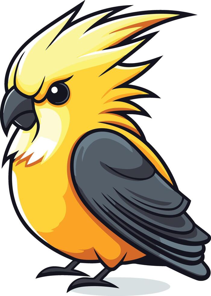 Cute Yellow Cockatoo Cartoon vector