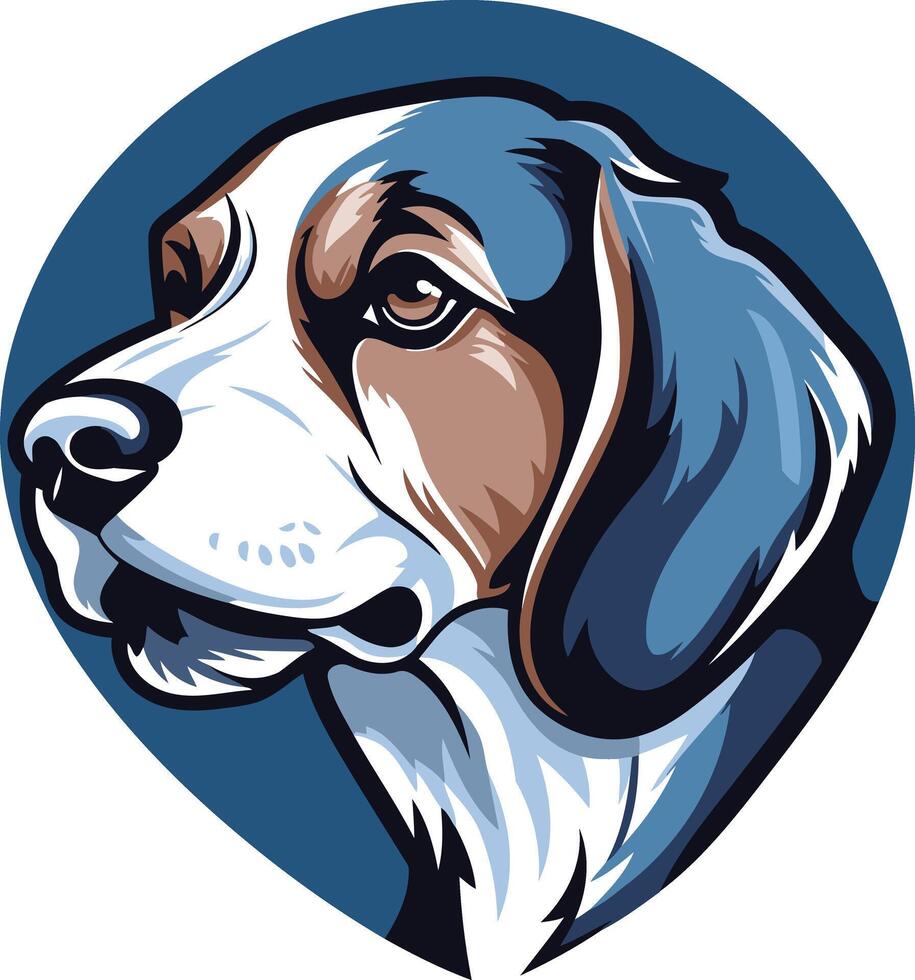 A bold, graphic illustration of a dog's head, perfect for pet related businesses or branding vector
