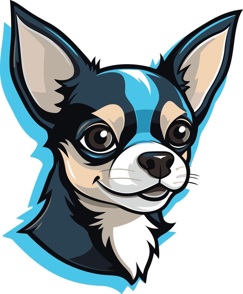 Cute cartoon chihuahua with big eyes and a friendly smile, perfect for pet related designs, branding, or social media vector