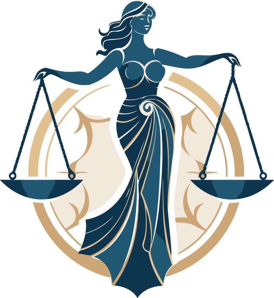 Lady Justice with Scales of Justice vector