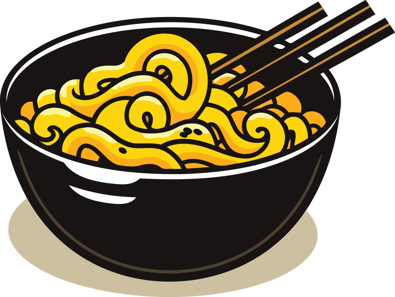 Bowl of Noodles with Chopsticks vector