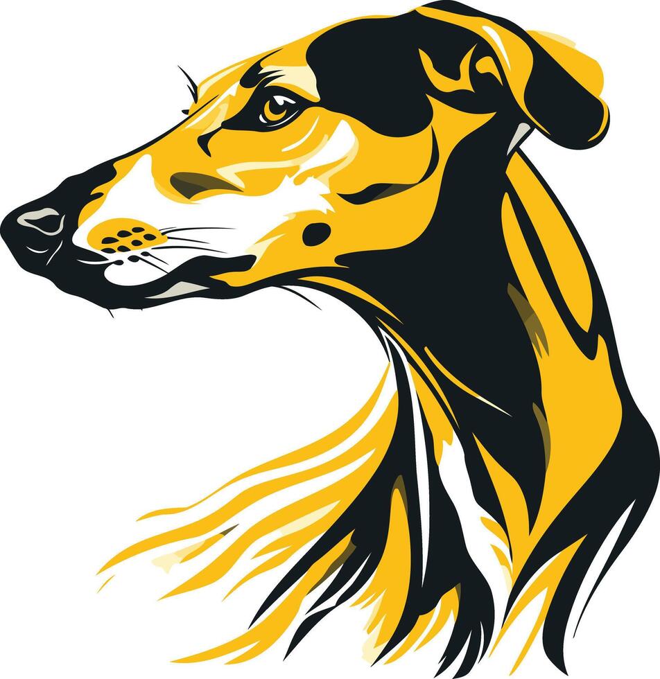 Whimsical Illustration of a Greyhound Dog vector