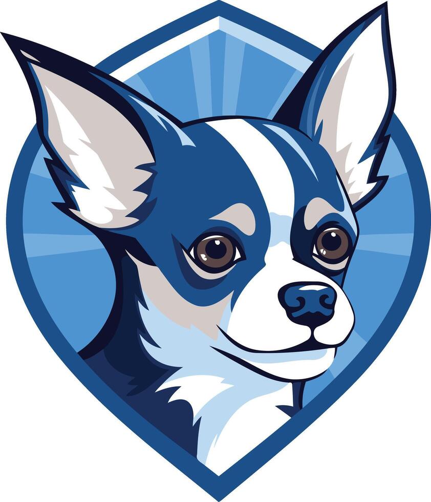 Blue and White Chihuahua with a Heart Shaped Background vector