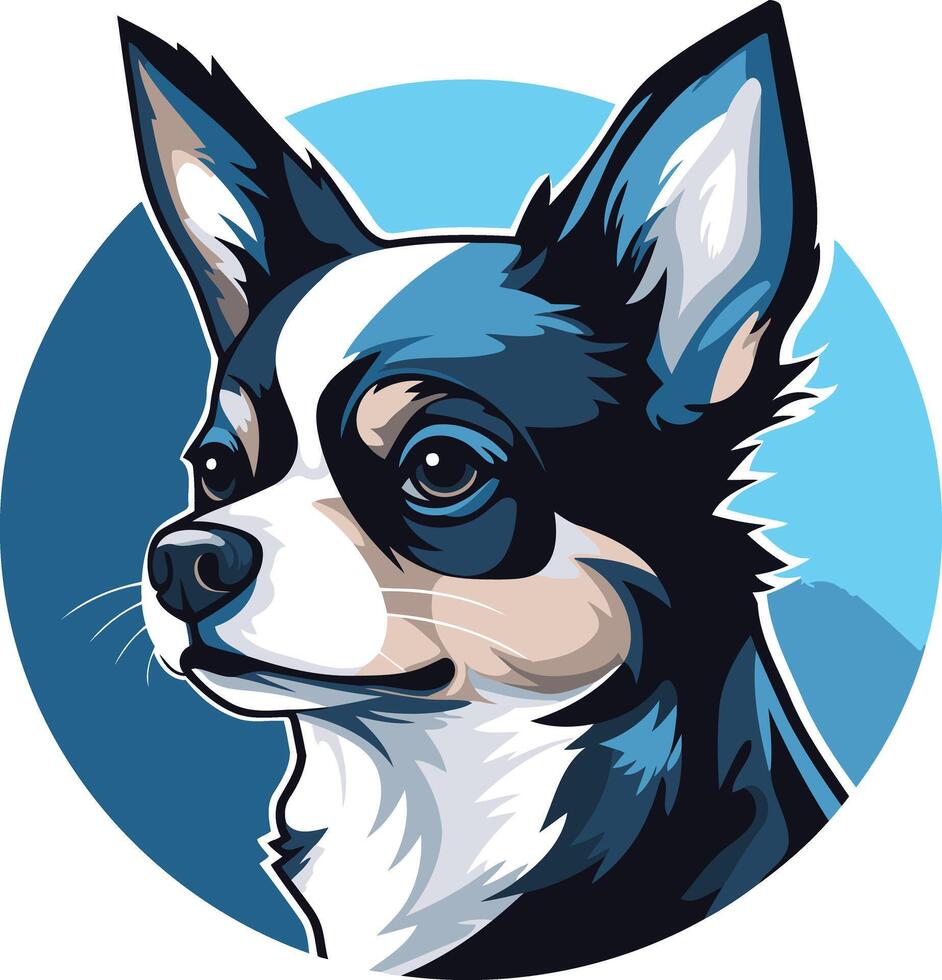 Portrait of a Black and White Chihuahua vector