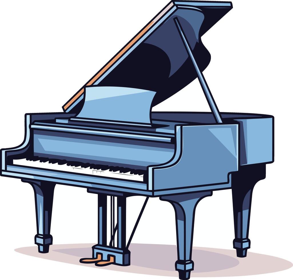 Blue Grand Piano Illustration vector