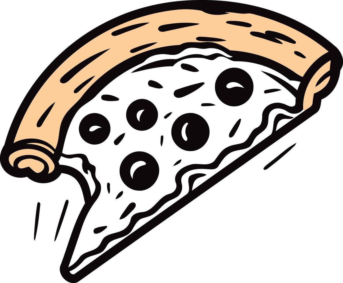 Cartoon Illustration of a Slice of Pizza vector