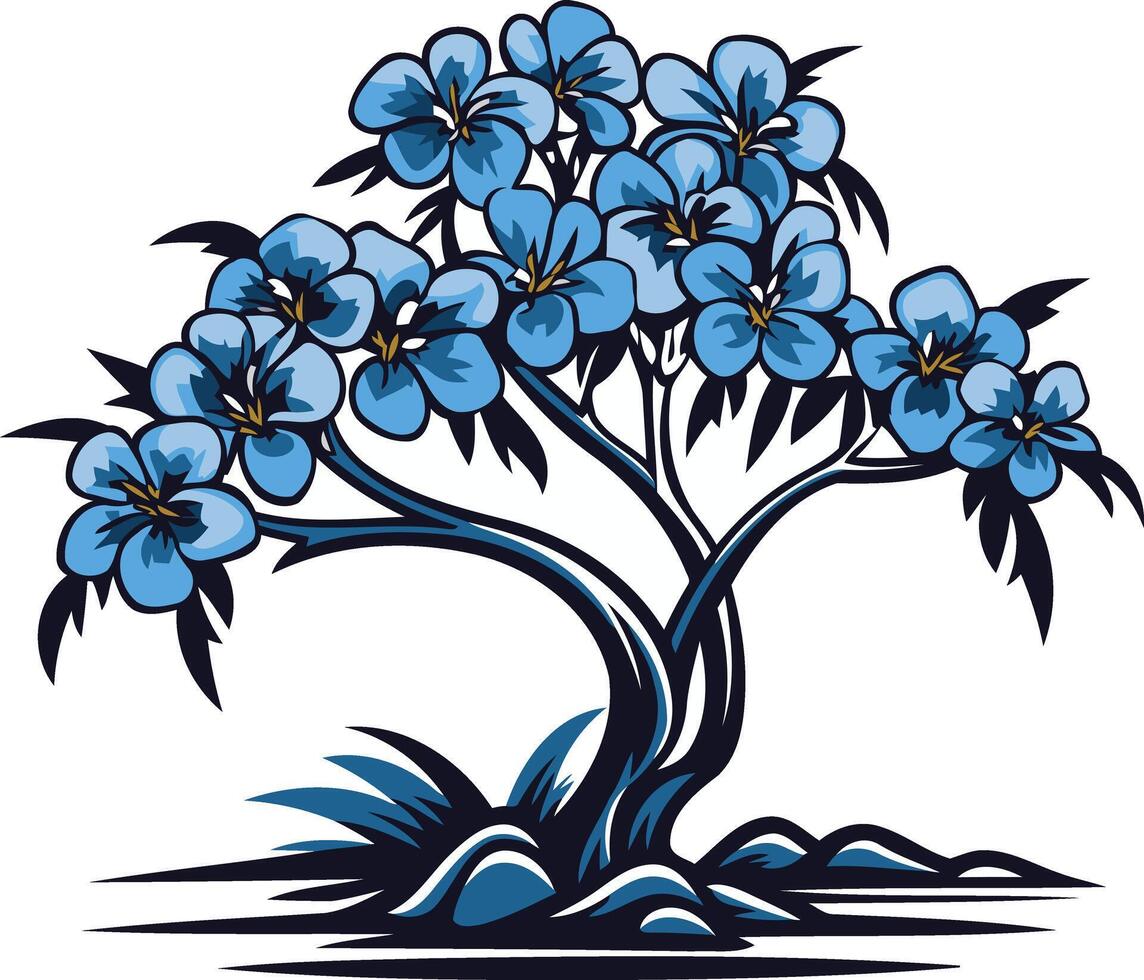 Blue Blossom Tree vector