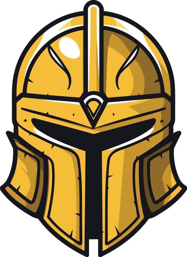 Golden Knight Helmet Illustration vector