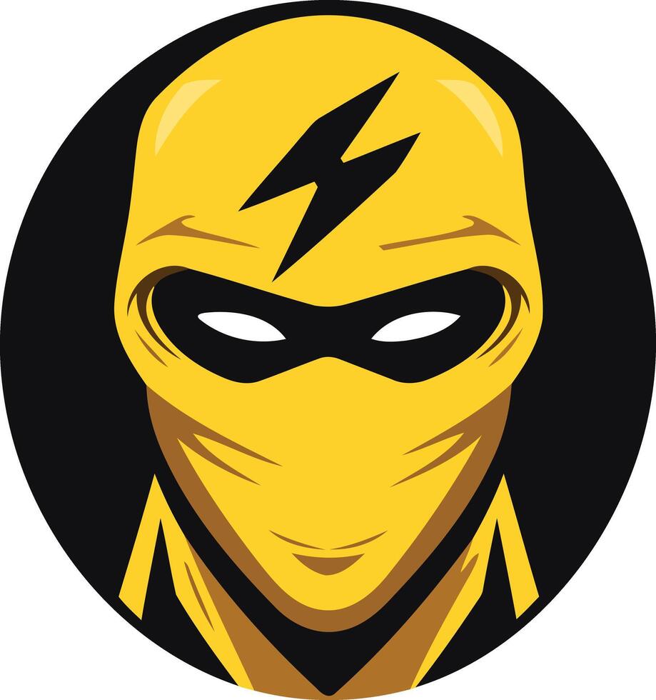 Masked Superhero with a Lightning Bolt vector