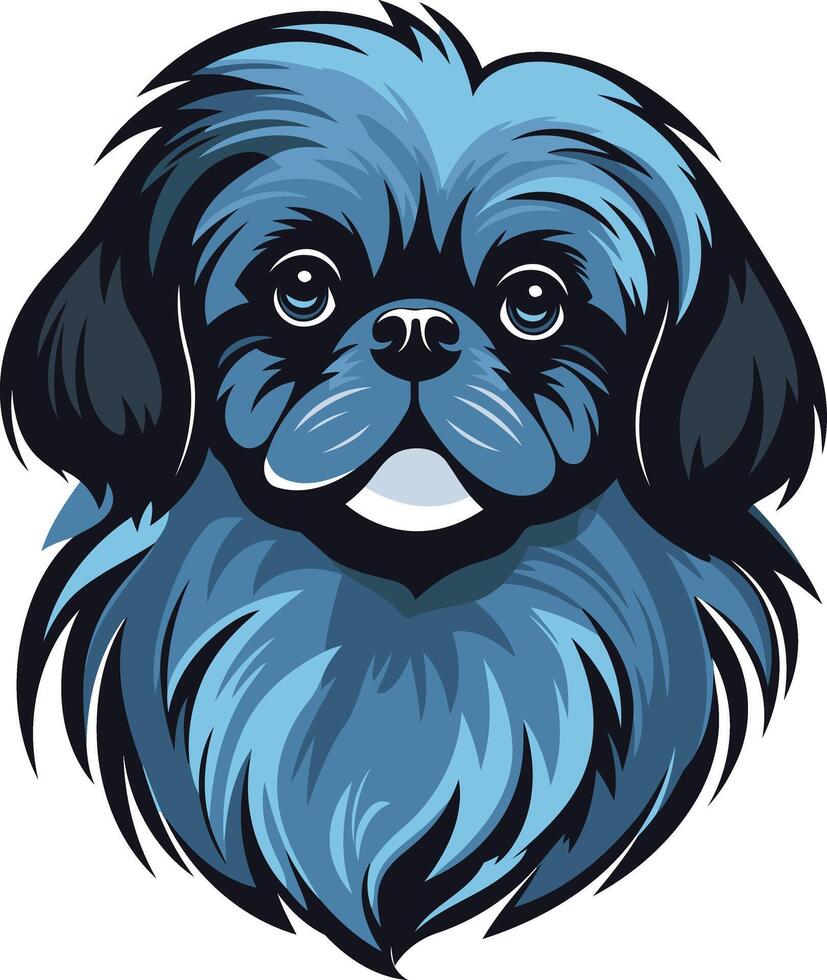 Blue Pekingese Dog Portrait vector