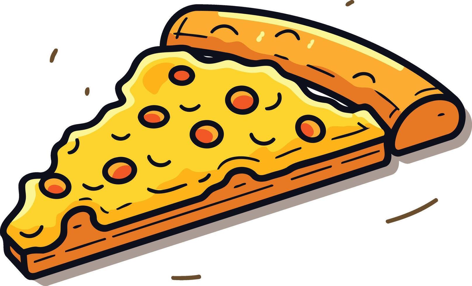 A Cartoon Illustration of a Slice of Pizza with Toppings vector