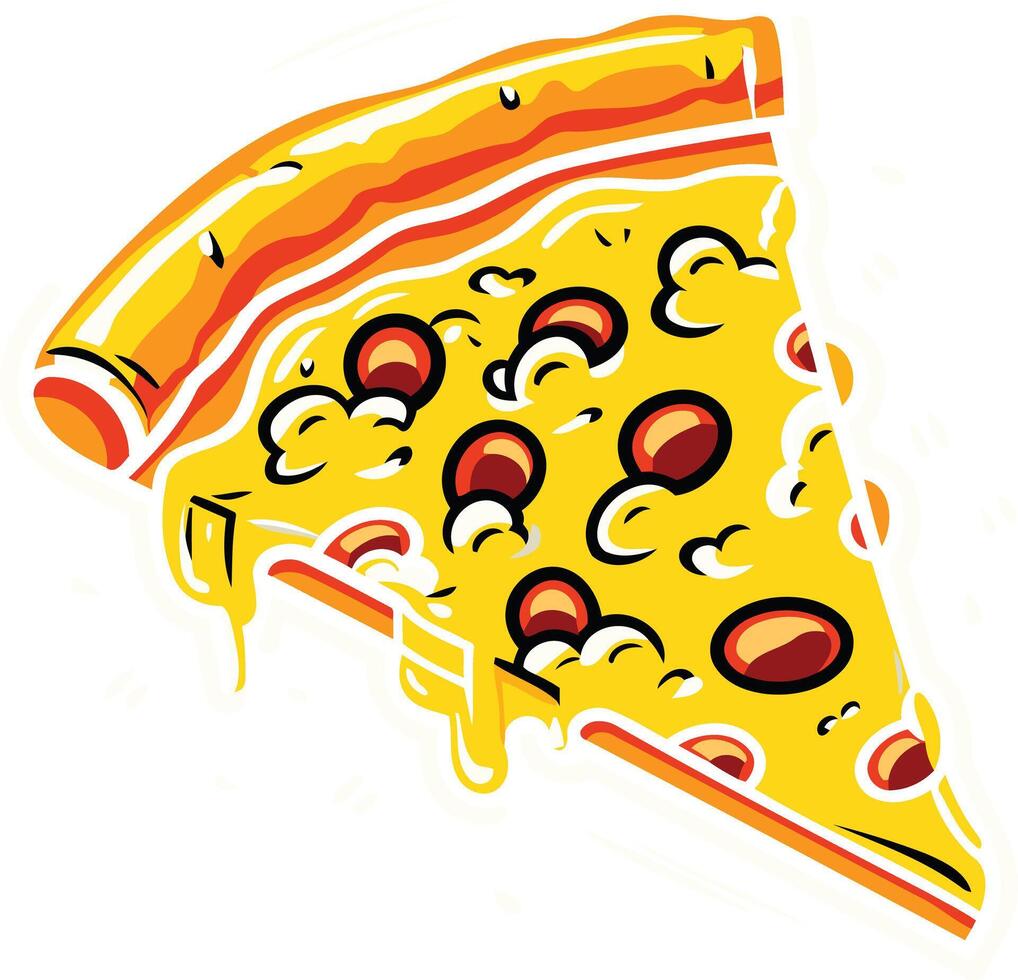 A Cheesy and Delicious Slice of Pizza vector