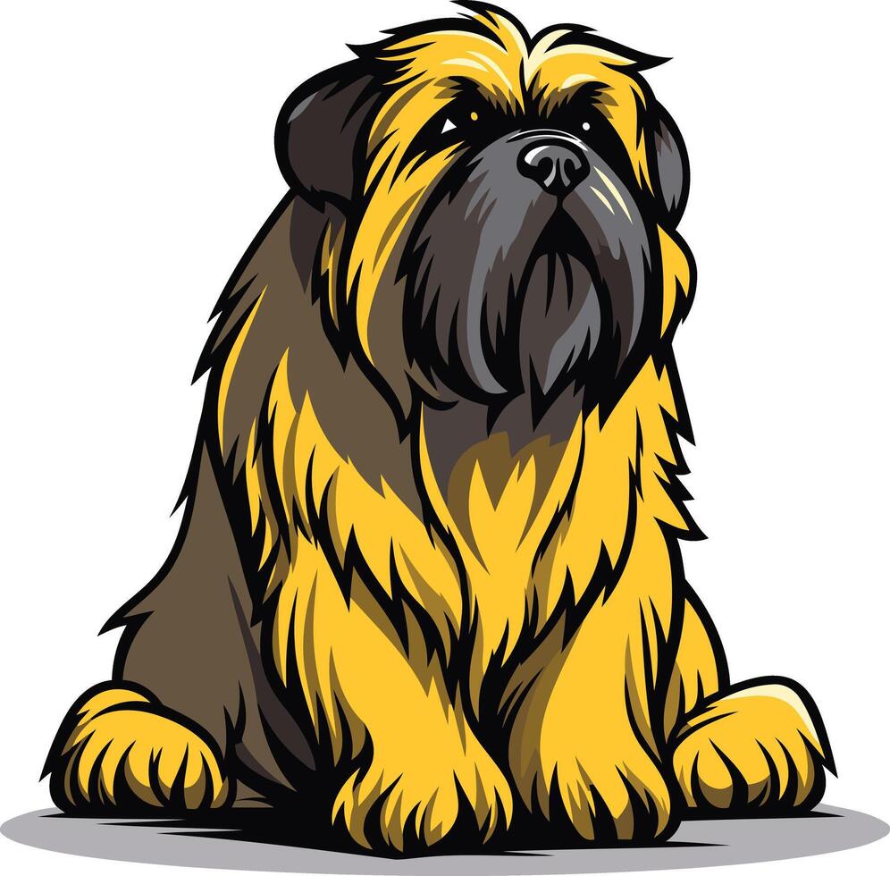 Cartoon Illustration of a Brussels Griffon Dog vector