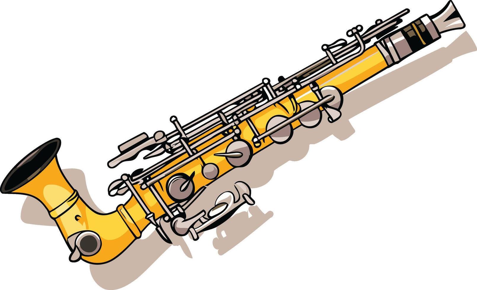 Illustration of a Yellow Saxophone vector