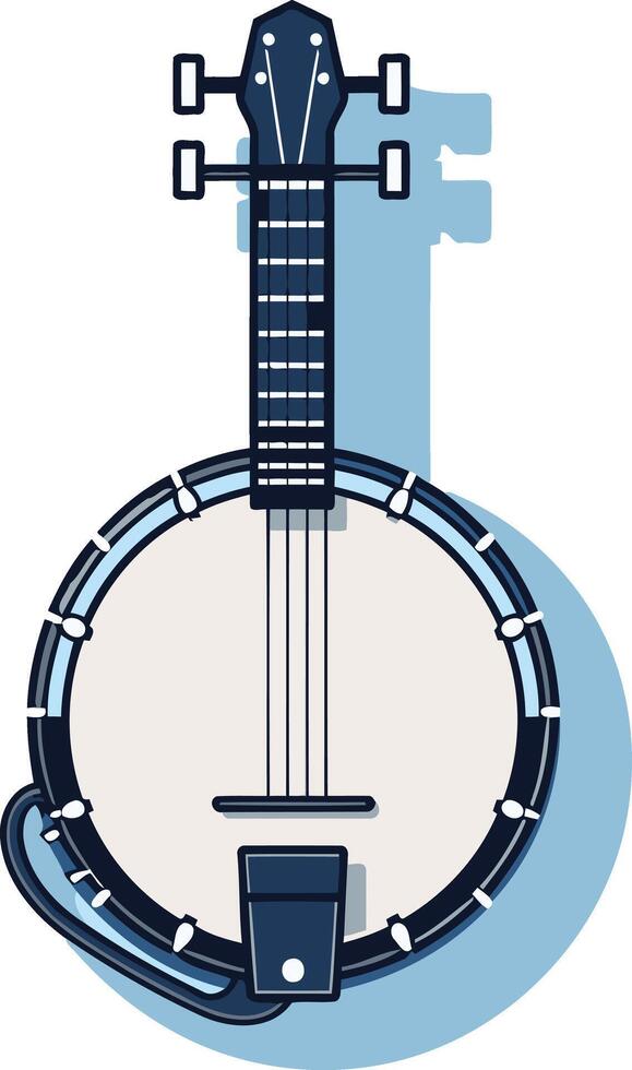 Bluegrass Banjo with a Blue Background vector