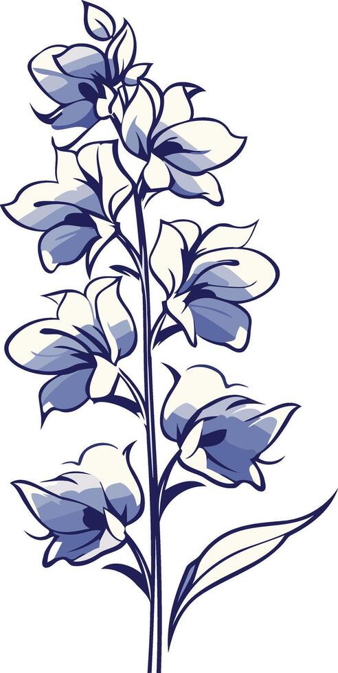 Delicate Bluebells in Watercolor vector