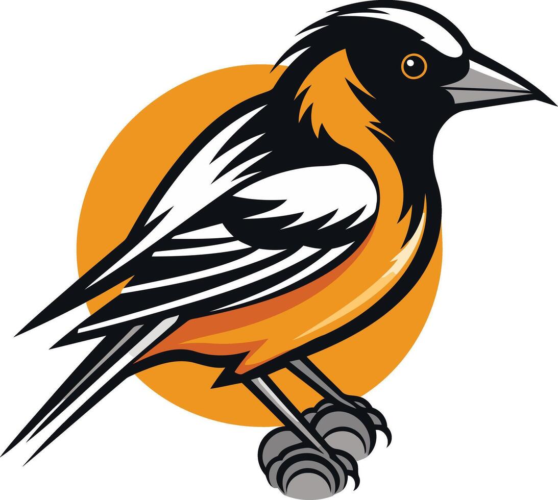 Cartoon Illustration of a Baltimore Oriole vector