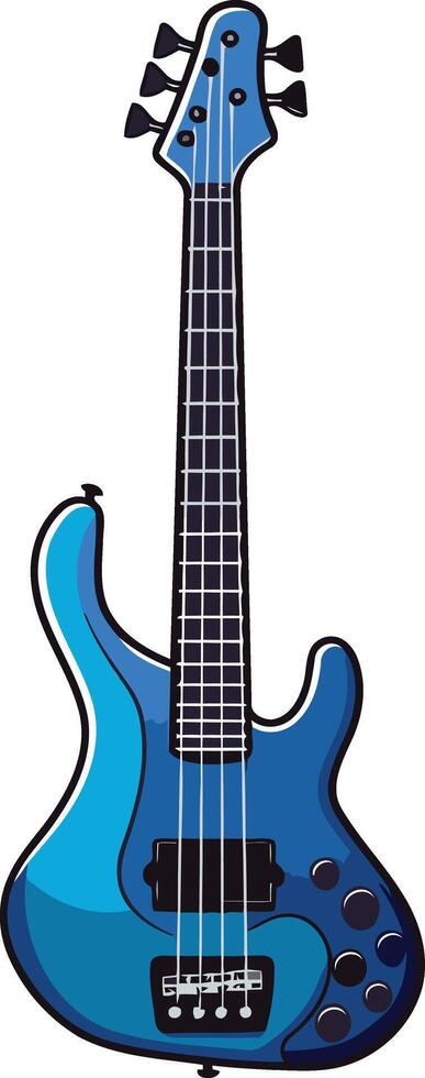 Blue Electric Bass Guitar vector