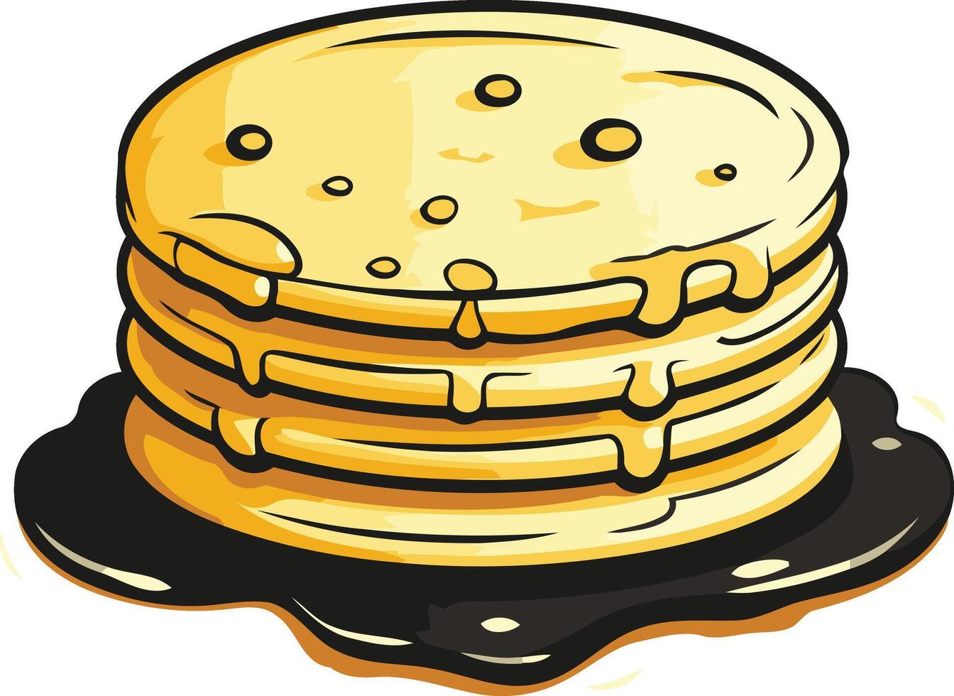 Stack of Pancakes with Syrup vector