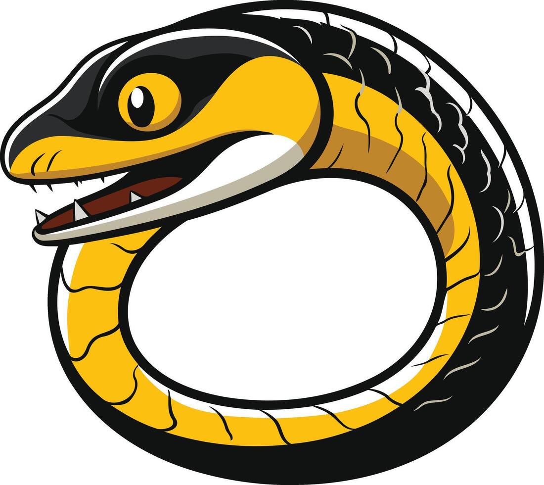 Cartoon Snake in a Circle vector