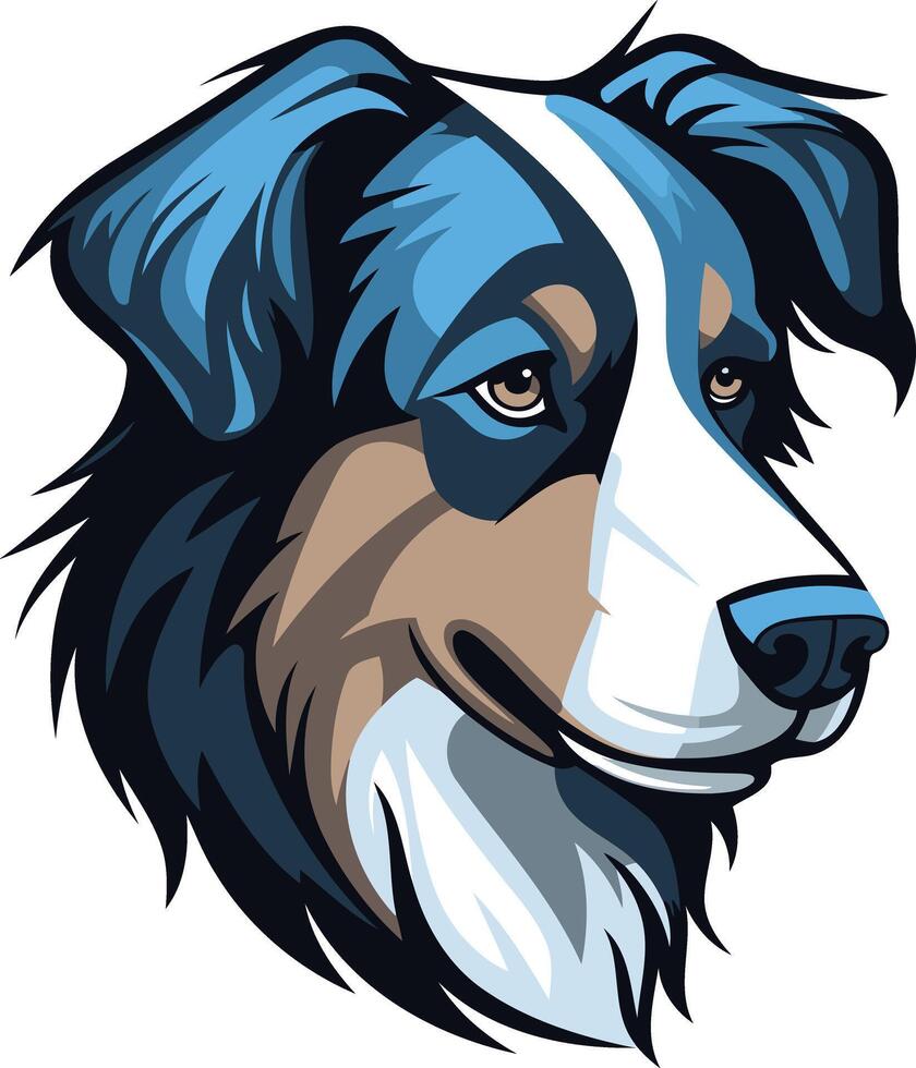 Portrait of a Blue Merle Border Collie vector