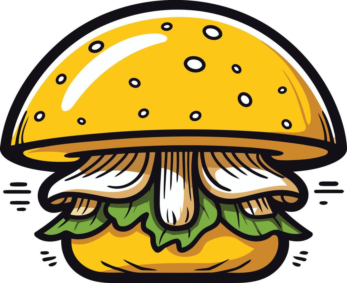 Cartoon Illustration of a Delicious Burger vector