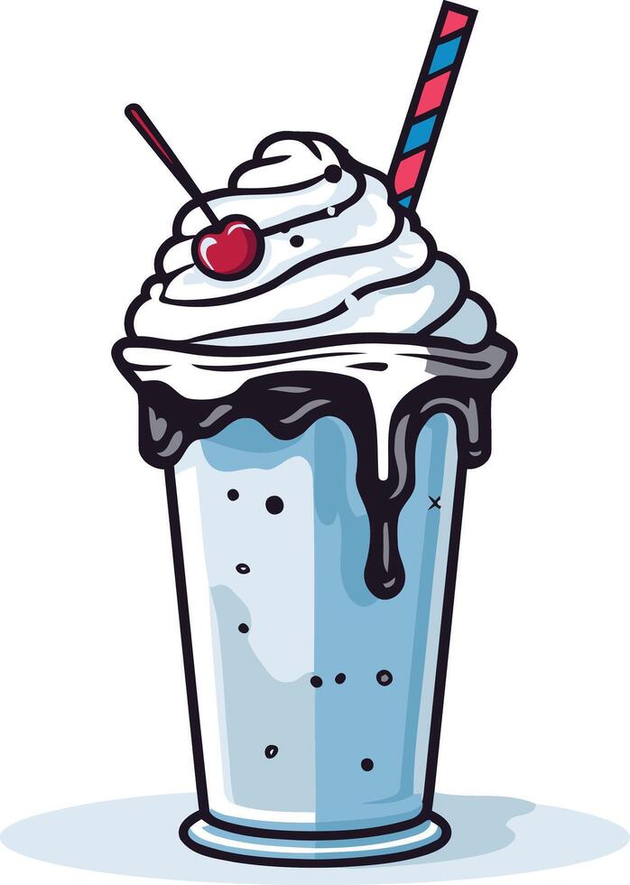 Cartoon Illustration of a Delicious Milkshake vector