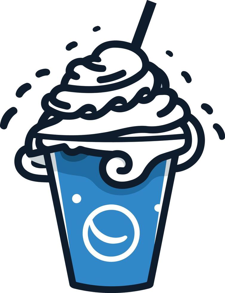 Whipped Cream Topped Blue Drink vector