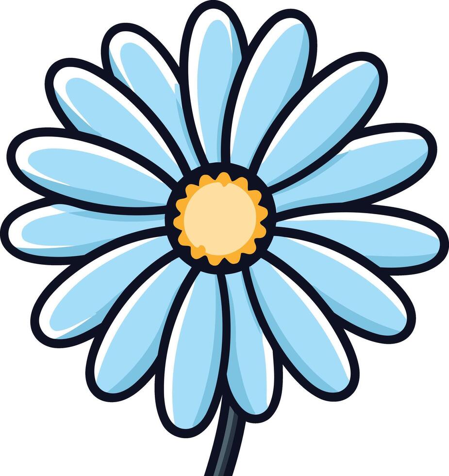 Blue Daisy with Yellow Center vector