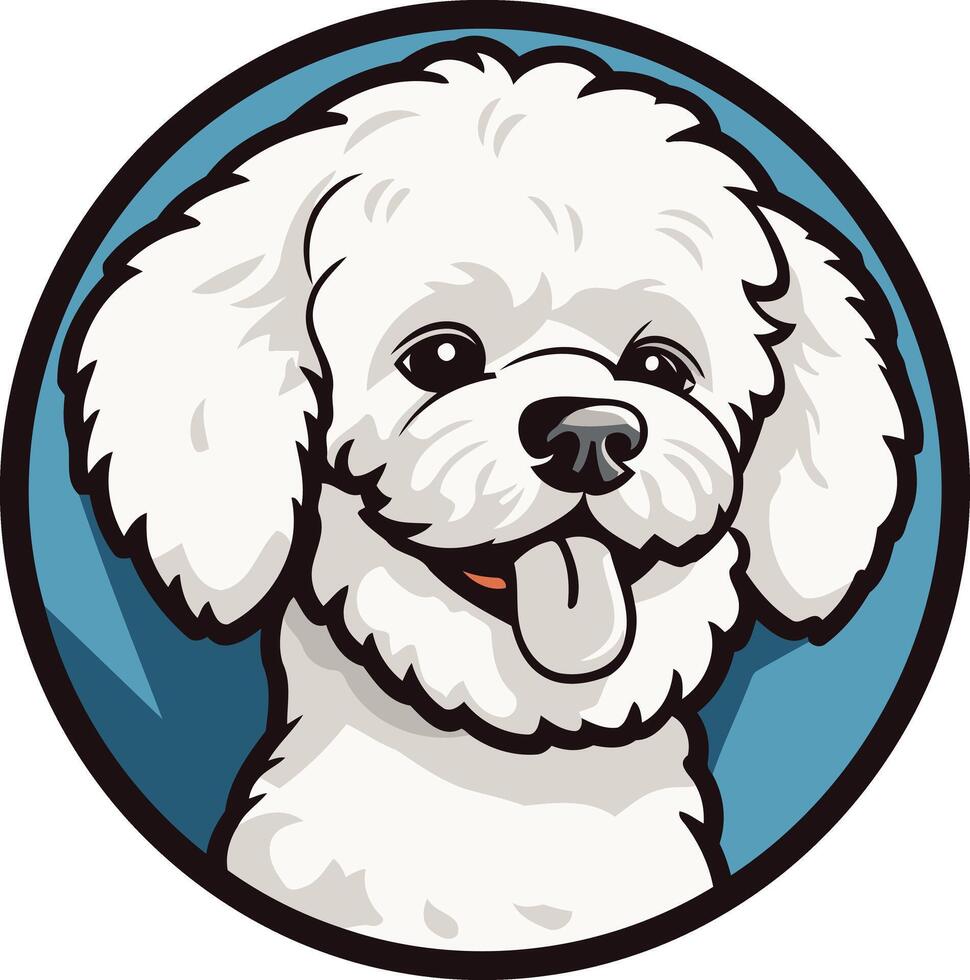 Smiling Bichon Frise Portrait vector