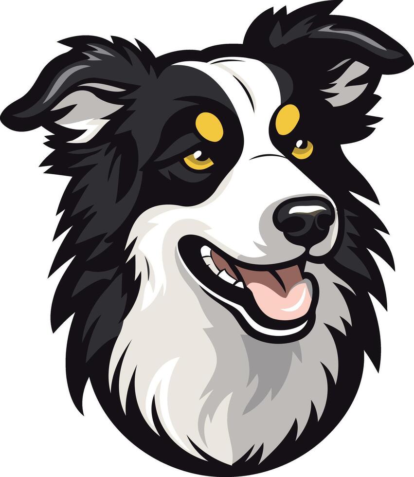 Smiling Border Collie Portrait vector
