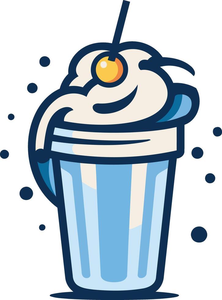 Whipped Cream Milkshake with a Cherry on Top vector
