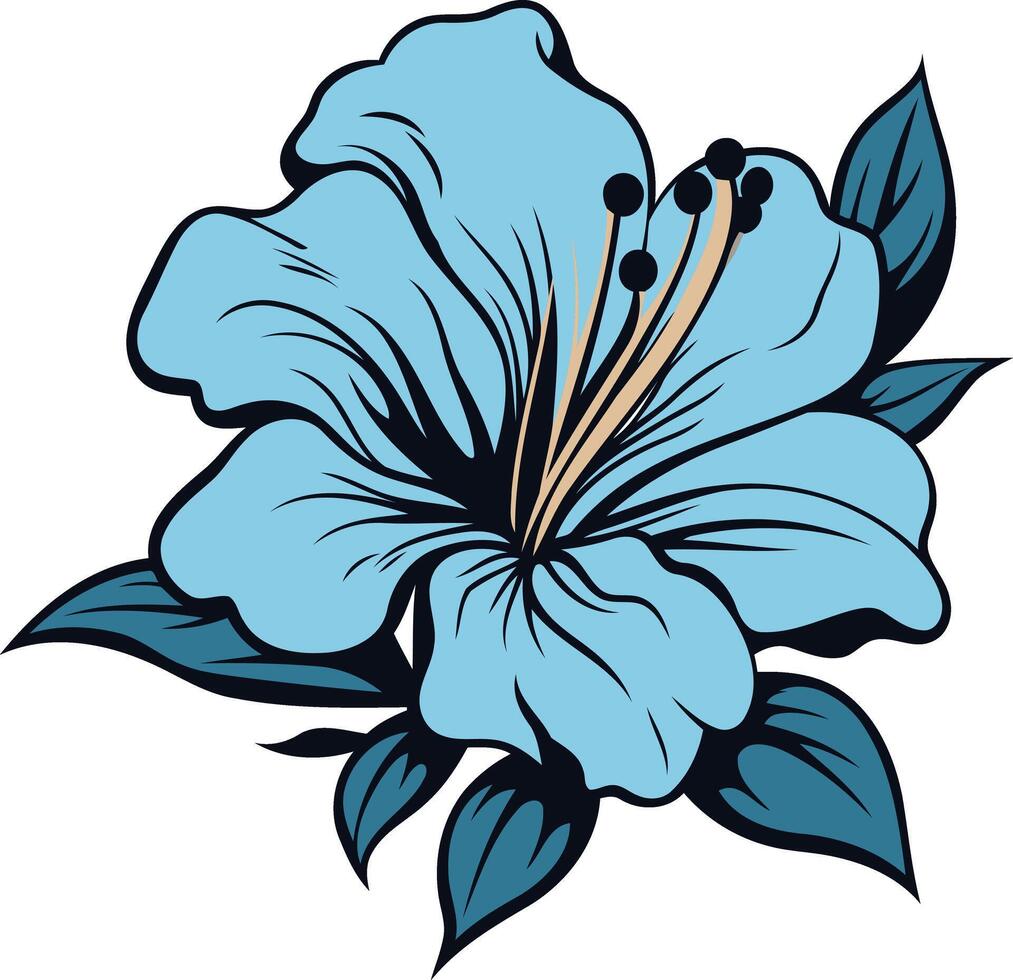 Blue Hibiscus Flower Illustration vector