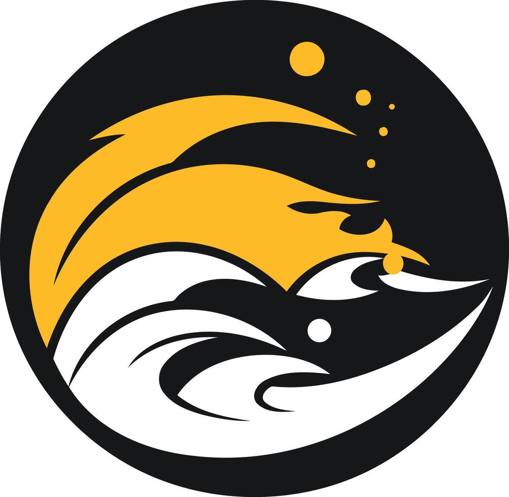 Abstract wave logo design with a minimalist and modern aesthetic, perfect for businesses in marine, nautical, or water related industries vector
