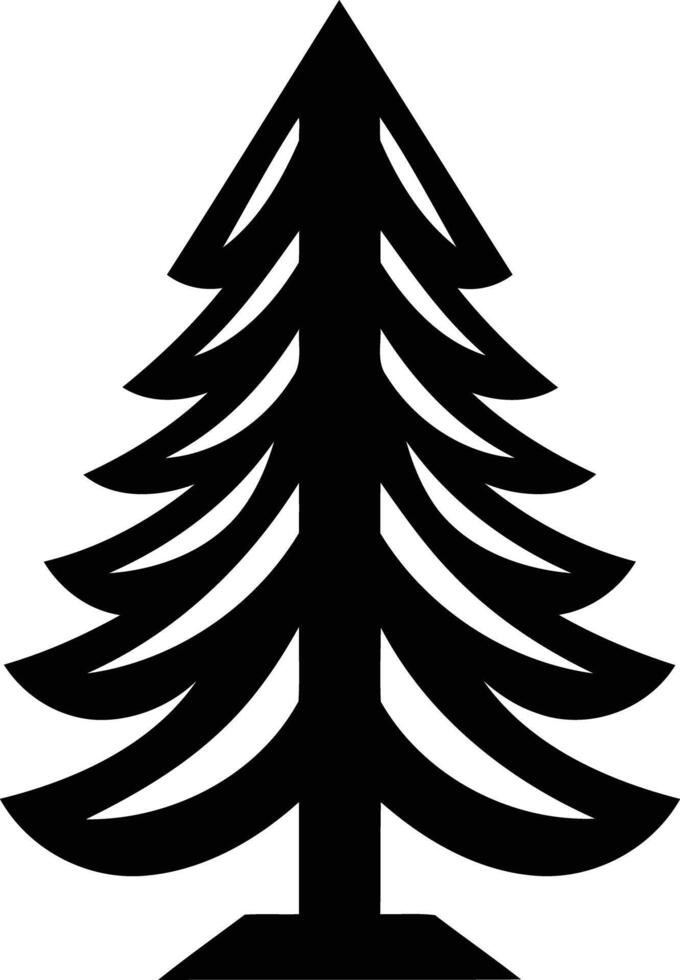 Simple, stylish black silhouette of a pine tree, perfect for logos, branding, or nature themed designs vector