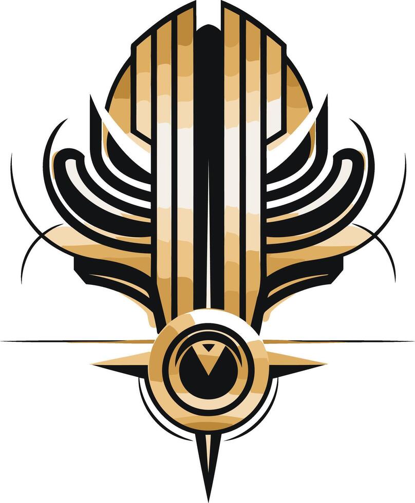Abstract Art Deco Golden Design vector