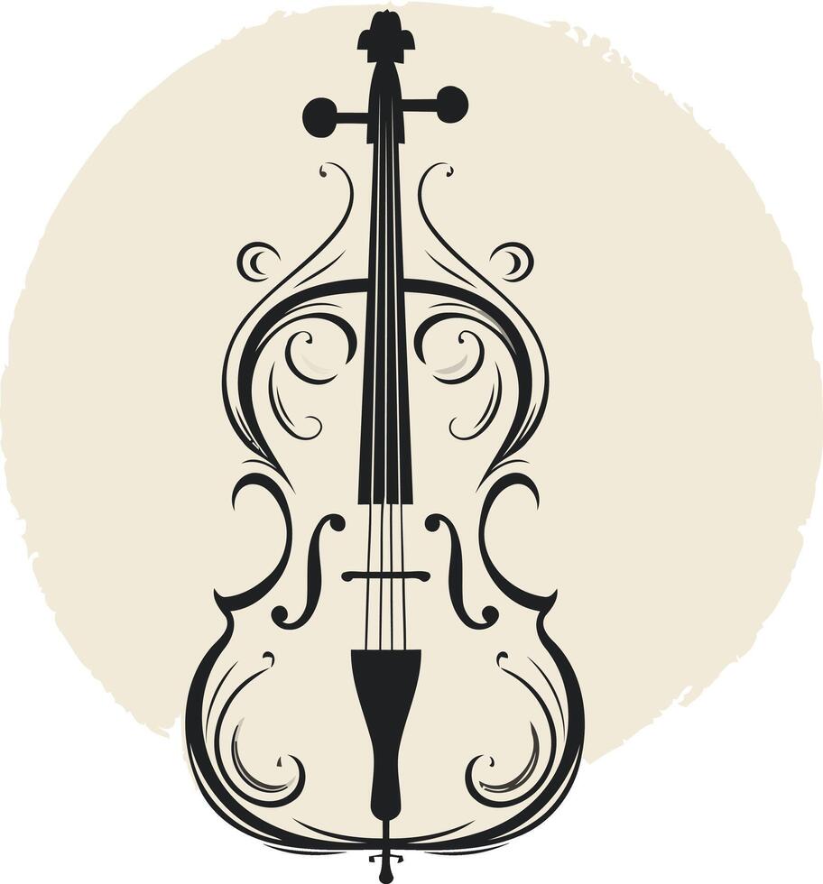 Cello with Floral Design vector
