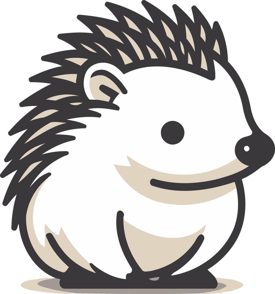 Adorable cartoon hedgehog with a cute, friendly expression vector